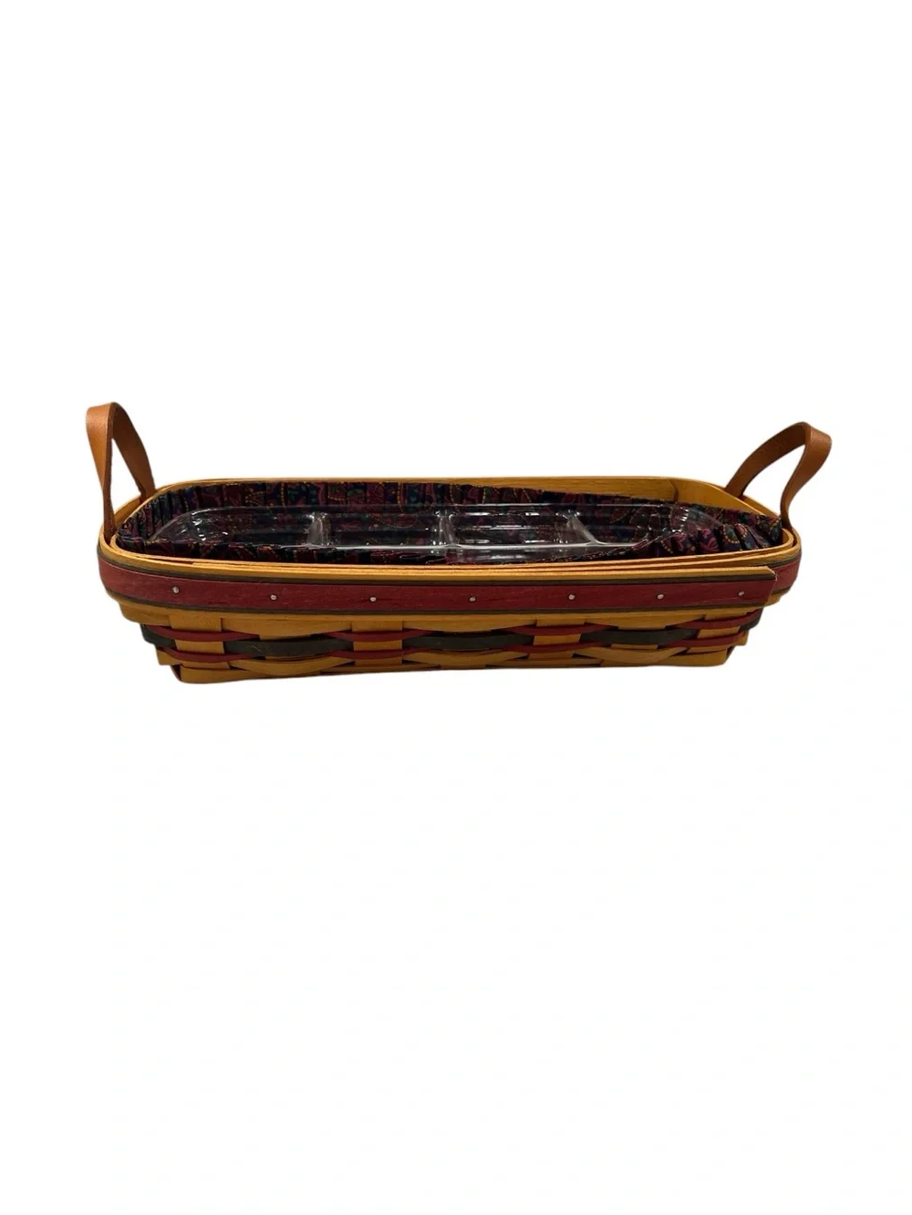 Longaberger Paisley Organizer Tray in Brown and Gold